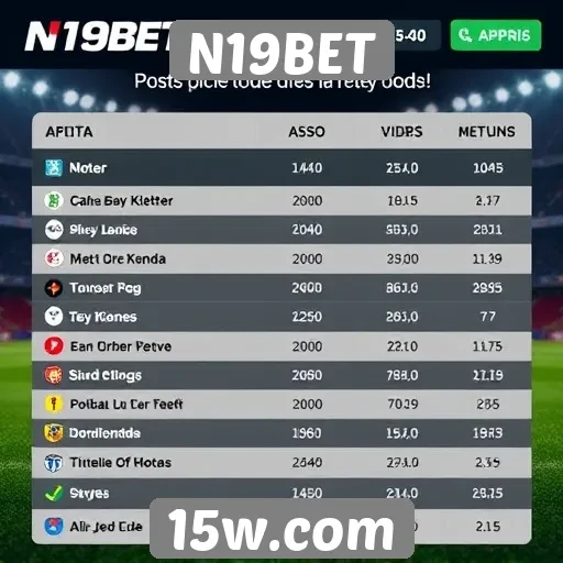 Comparativo de odds no N19BET e concorrentes